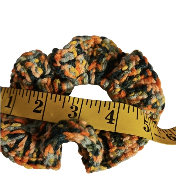 Multicolor Acrylic Knit Boho Scrunchie Handmade Crochet Elastic Hair Accessorie - Picture 10 of 17